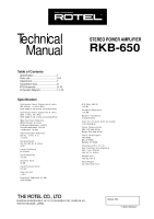 Rotel RKB-650 - Technical manual 